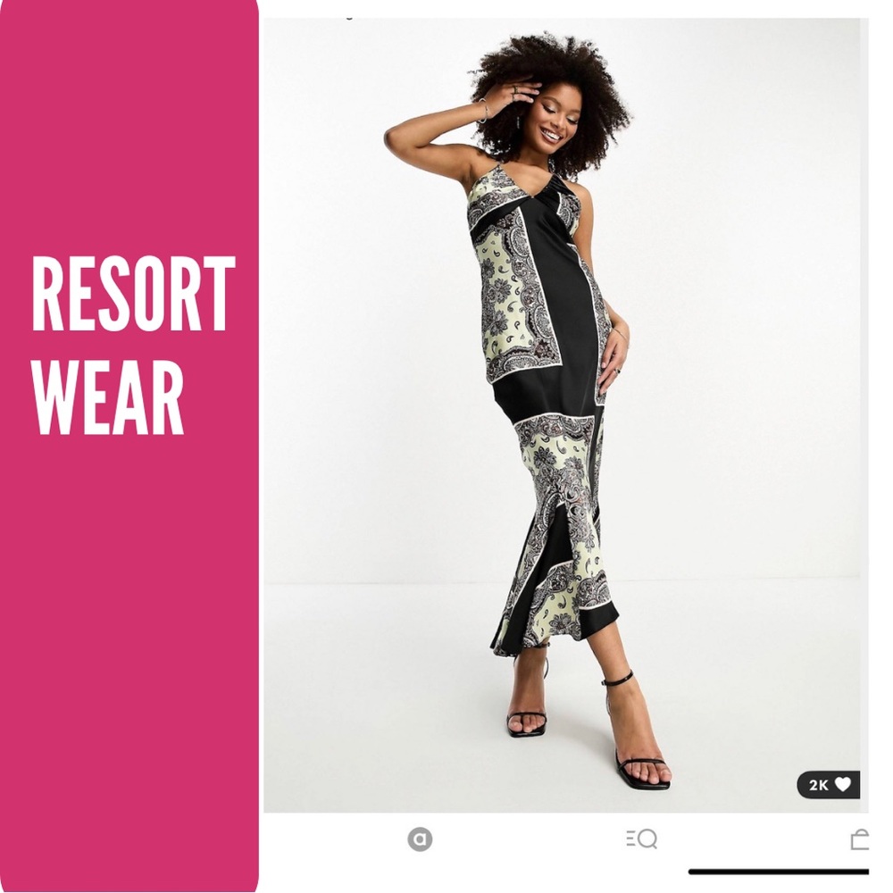 ASOS Black and Cream Maxi Dress